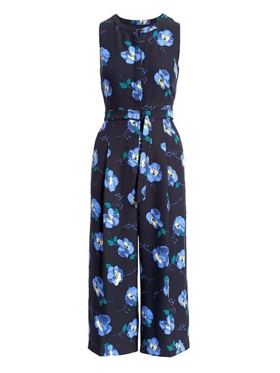 Banana Republic Pants - Banana Republic Navy Floral Sleeveless Wide-Leg Jumpsuit